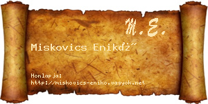 Miskovics Enikő névjegykártya